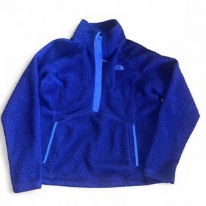 The North Face Women's Dark Purple Sheepeater Fleece Sherpa Quarter Zip SZ L